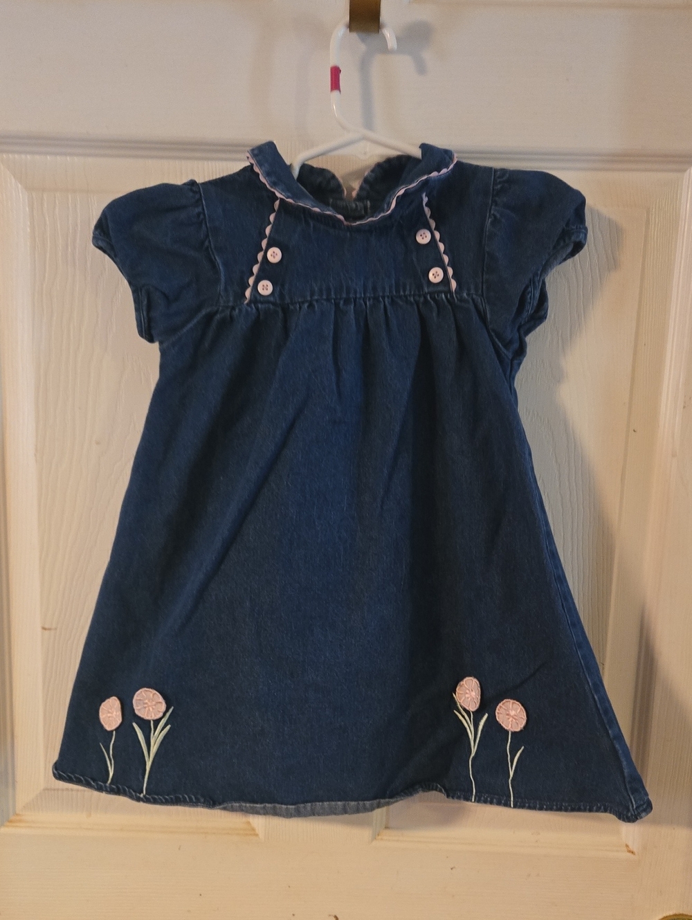 Basic Editions Denim Dress with Pink Trim